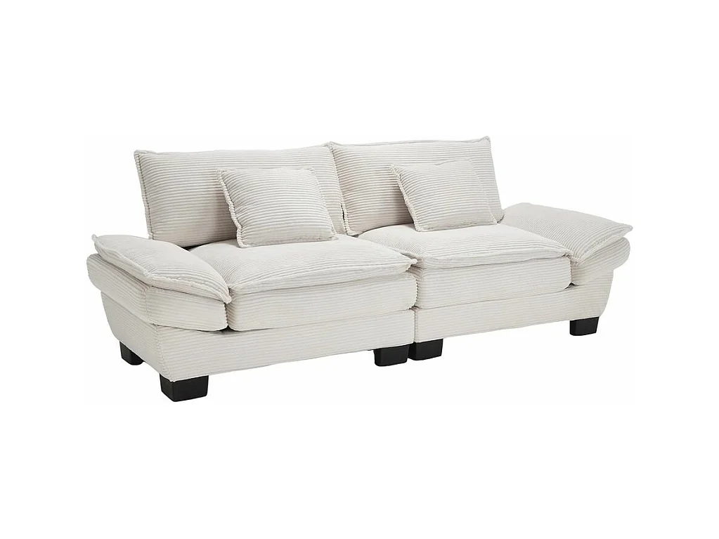 Canapé droit double moderne avec un matelas un coussin suffisant confortable mais spacieux beige