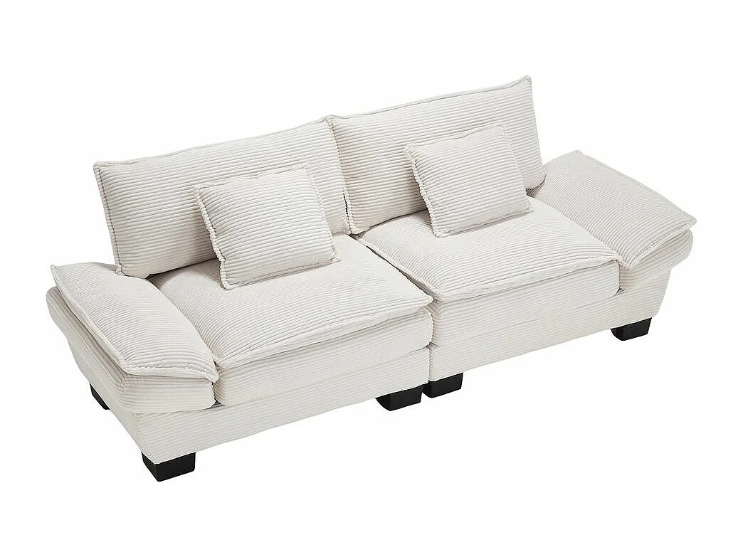 Canapé droit double moderne avec un matelas un coussin suffisant confortable mais spacieux beige
