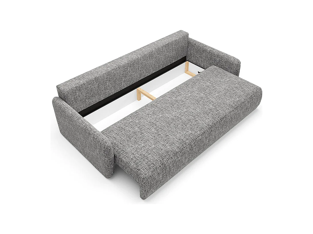 Canapé convertible 3 places avec coffre Lazare Gris