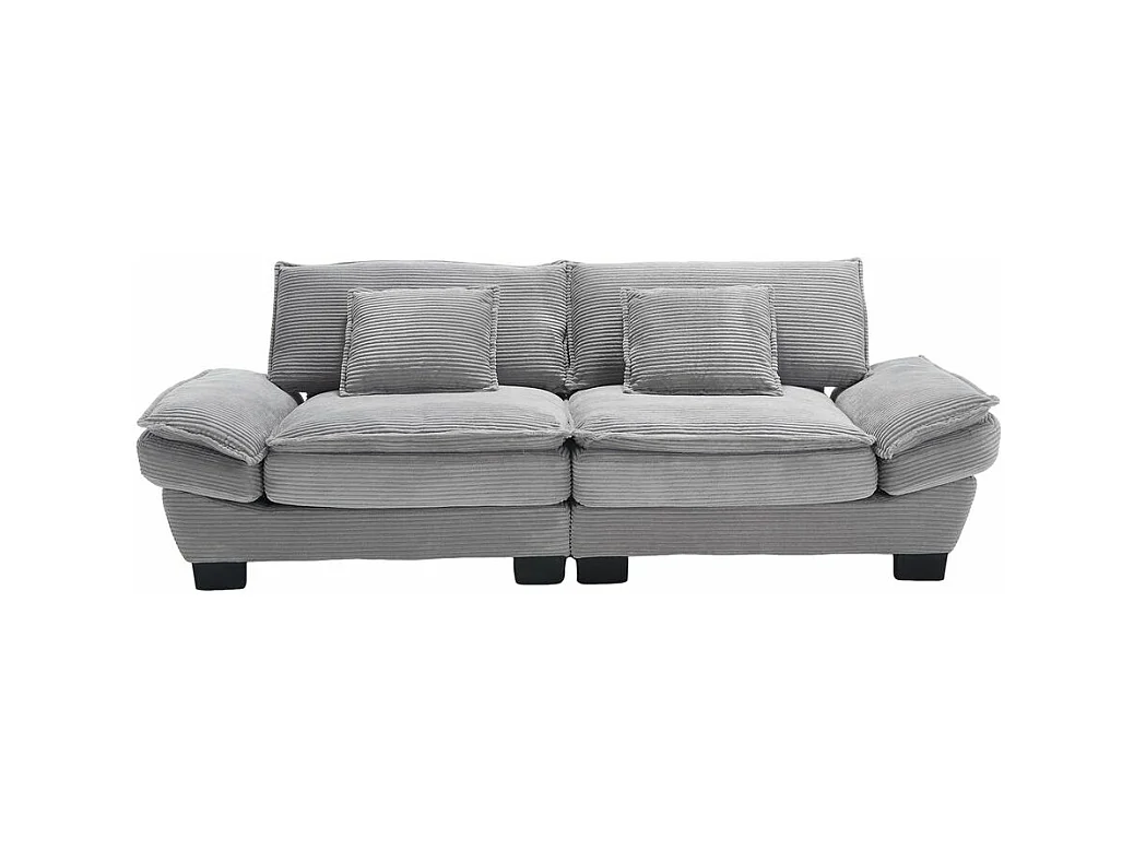 Canapé droit double moderne avec un matelas un coussin suffisant confortable mais spacieux gris clair