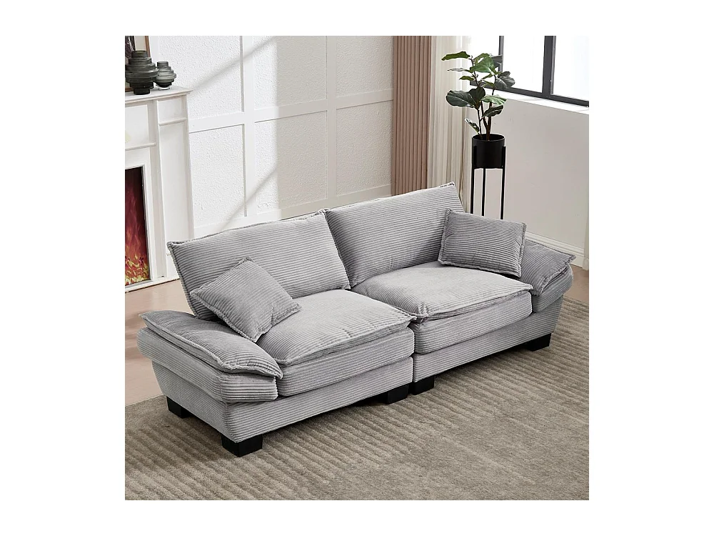 Canapé droit double moderne avec un matelas un coussin suffisant confortable mais spacieux gris clair