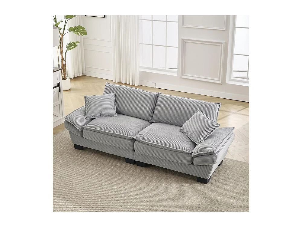 Canapé droit double moderne avec un matelas un coussin suffisant confortable mais spacieux gris clair