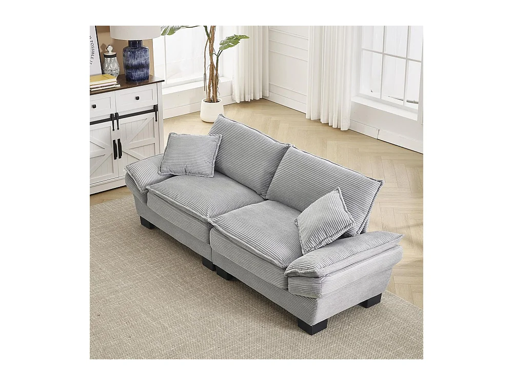 Canapé droit double moderne avec un matelas un coussin suffisant confortable mais spacieux gris clair