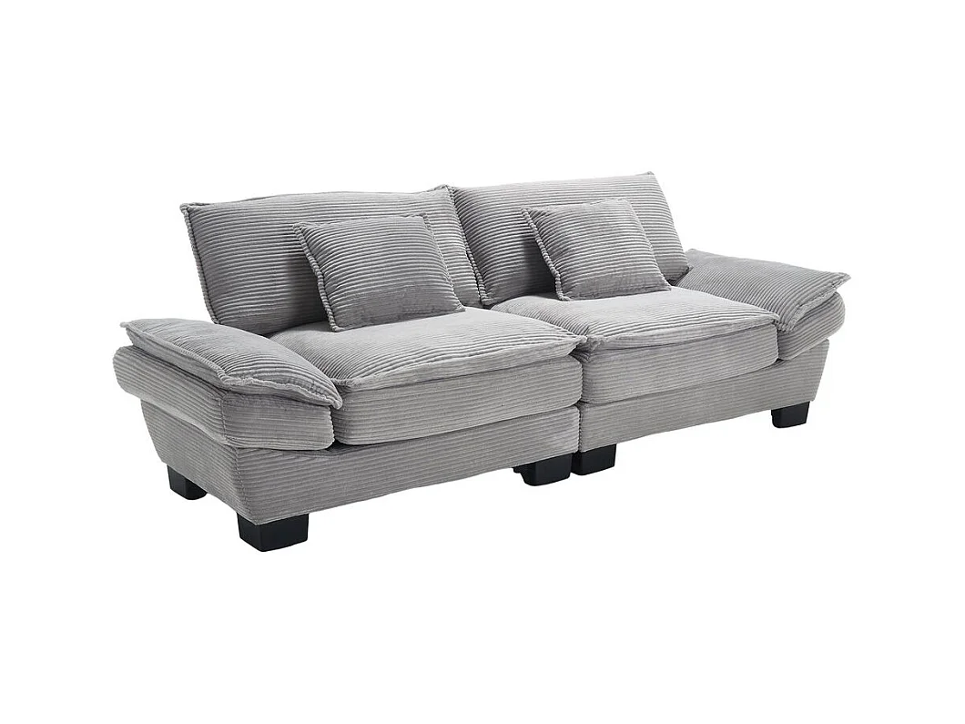 Canapé droit double moderne avec un matelas un coussin suffisant confortable mais spacieux gris clair