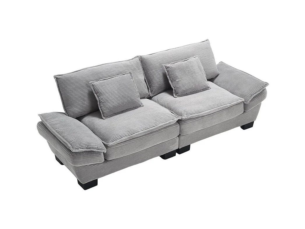 Canapé droit double moderne avec un matelas un coussin suffisant confortable mais spacieux gris clair