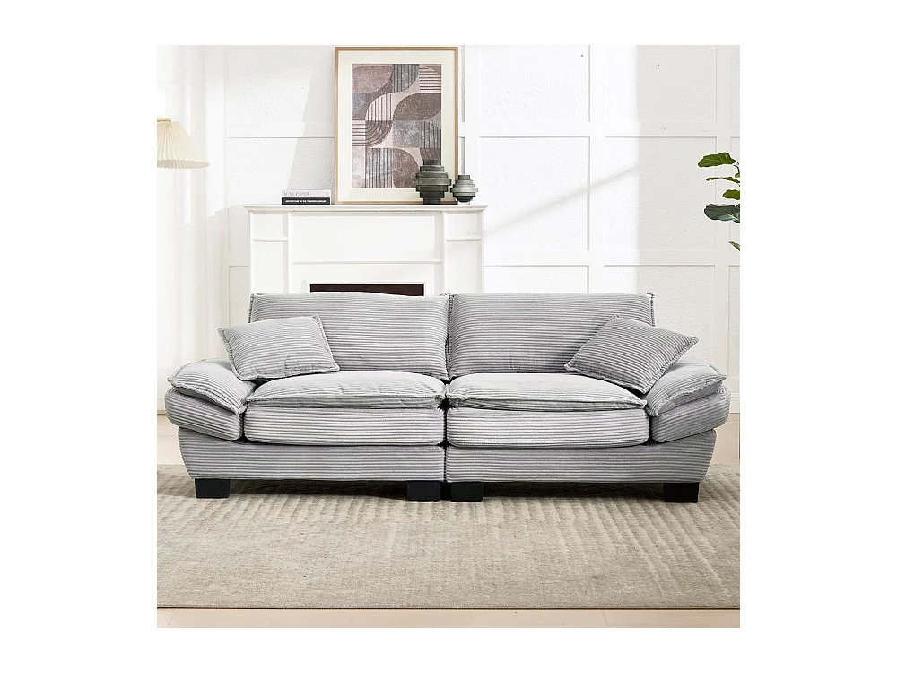 Canapé droit double moderne avec un matelas un coussin suffisant confortable mais spacieux gris clair