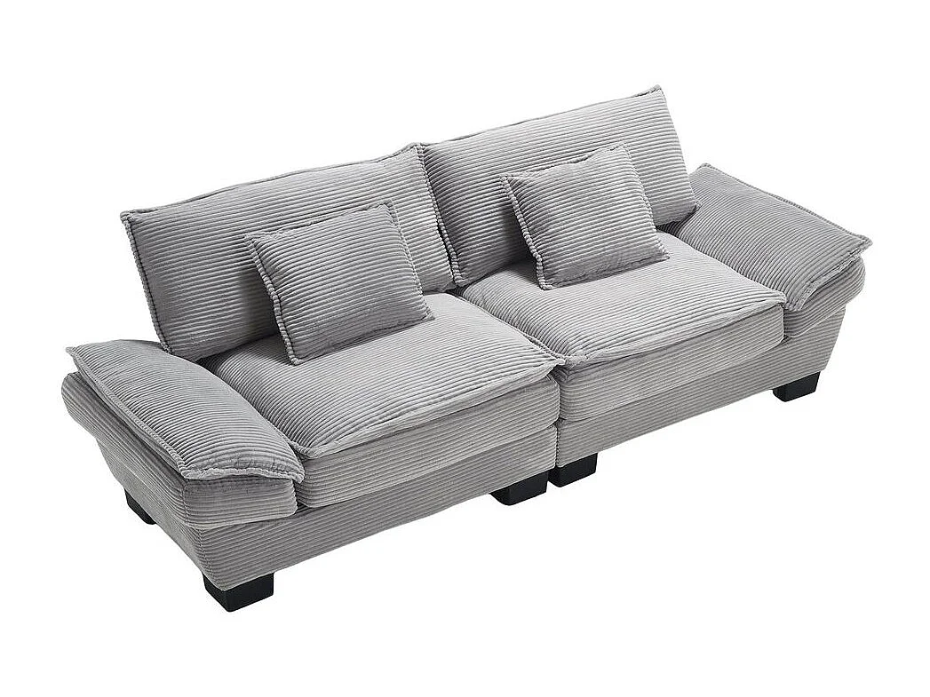 Canapé droit double moderne avec un matelas un coussin suffisant confortable mais spacieux gris clair