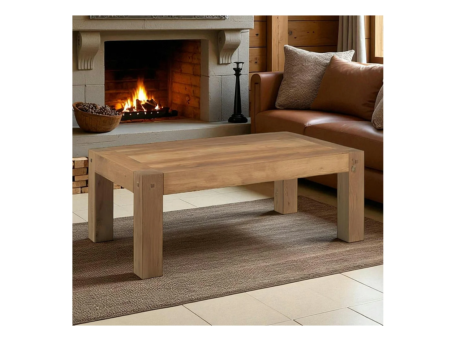 Table basse rectangulaire bois de chêne FJORD