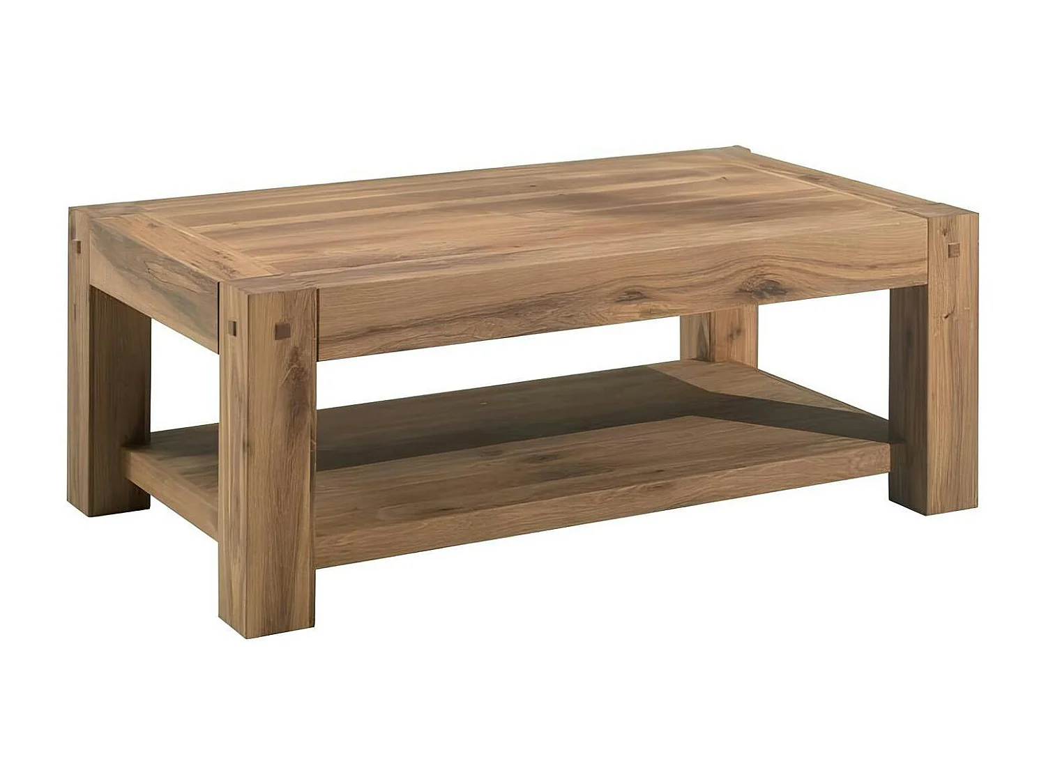 Table basse rustique double plateau FJORD