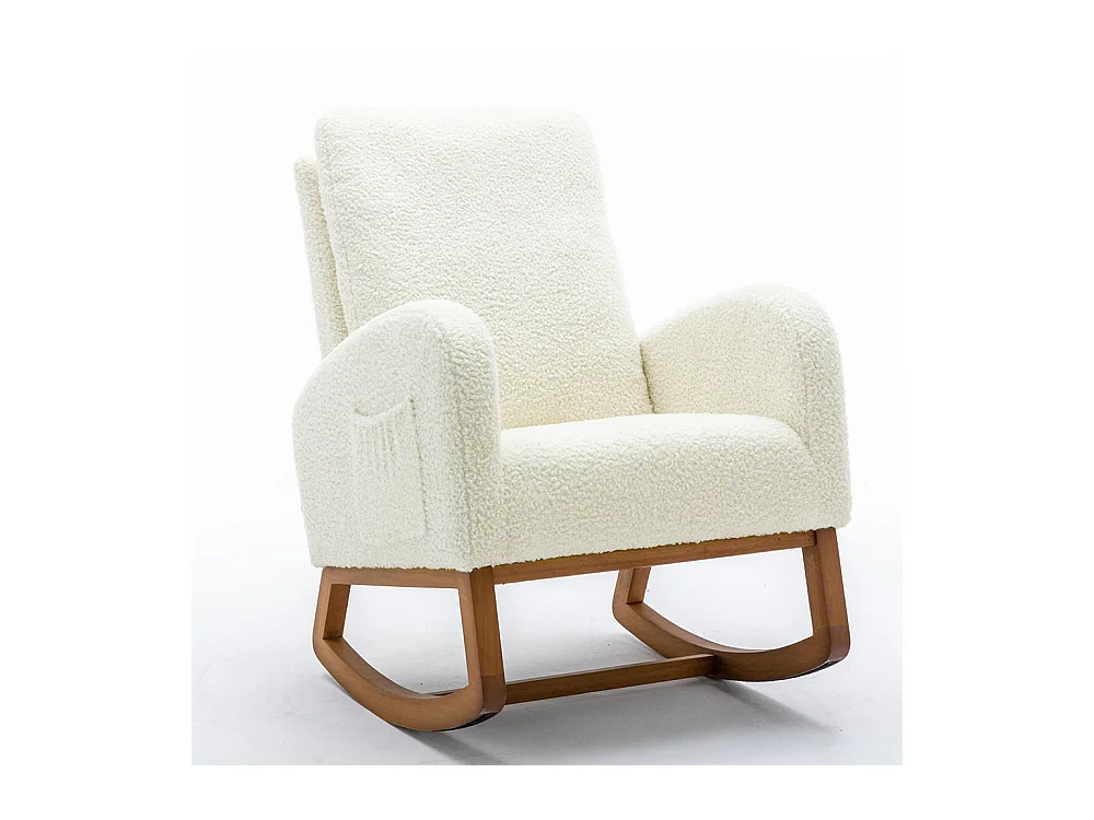 Fauteuil à bascule milieu du siècle fauteuil à bascule décoratif pour salon blanc