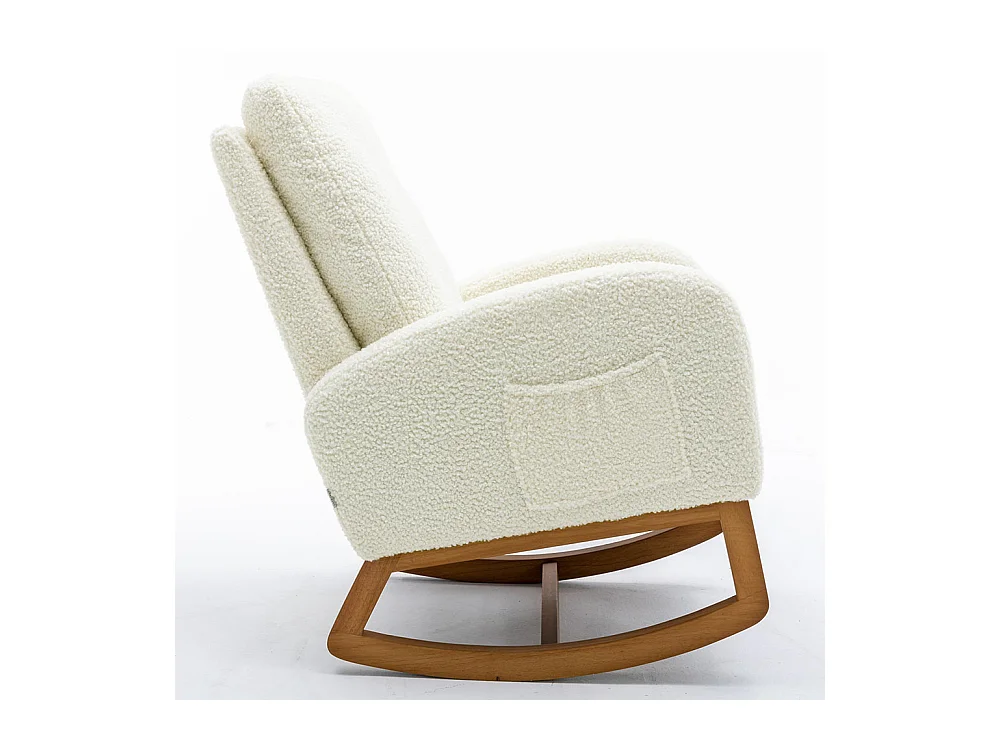 Fauteuil à bascule milieu du siècle fauteuil à bascule décoratif pour salon blanc