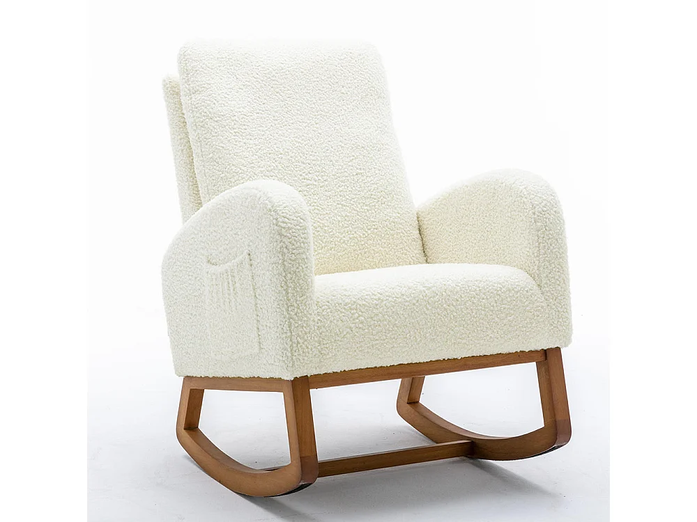 Fauteuil à bascule milieu du siècle fauteuil à bascule décoratif pour salon blanc