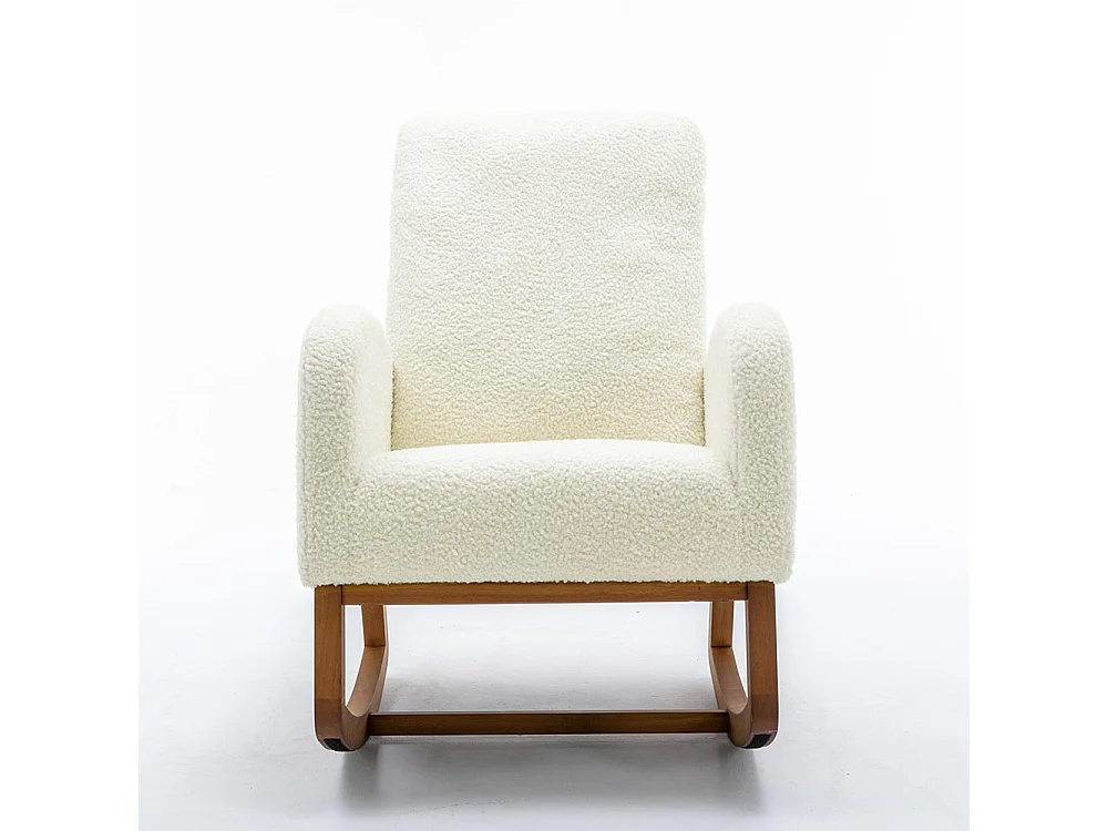 Fauteuil à bascule milieu du siècle fauteuil à bascule décoratif pour salon blanc