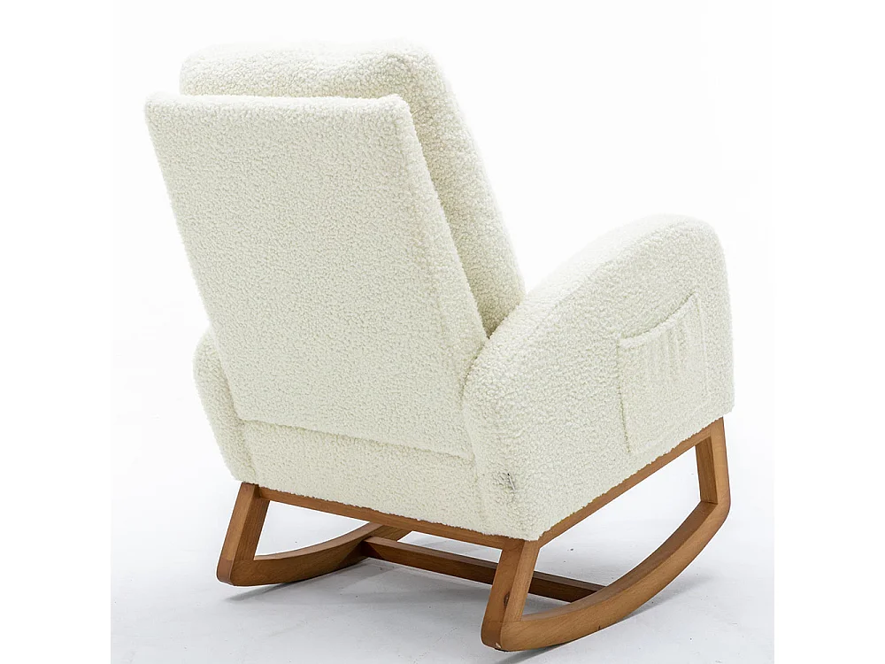 Fauteuil à bascule milieu du siècle fauteuil à bascule décoratif pour salon blanc