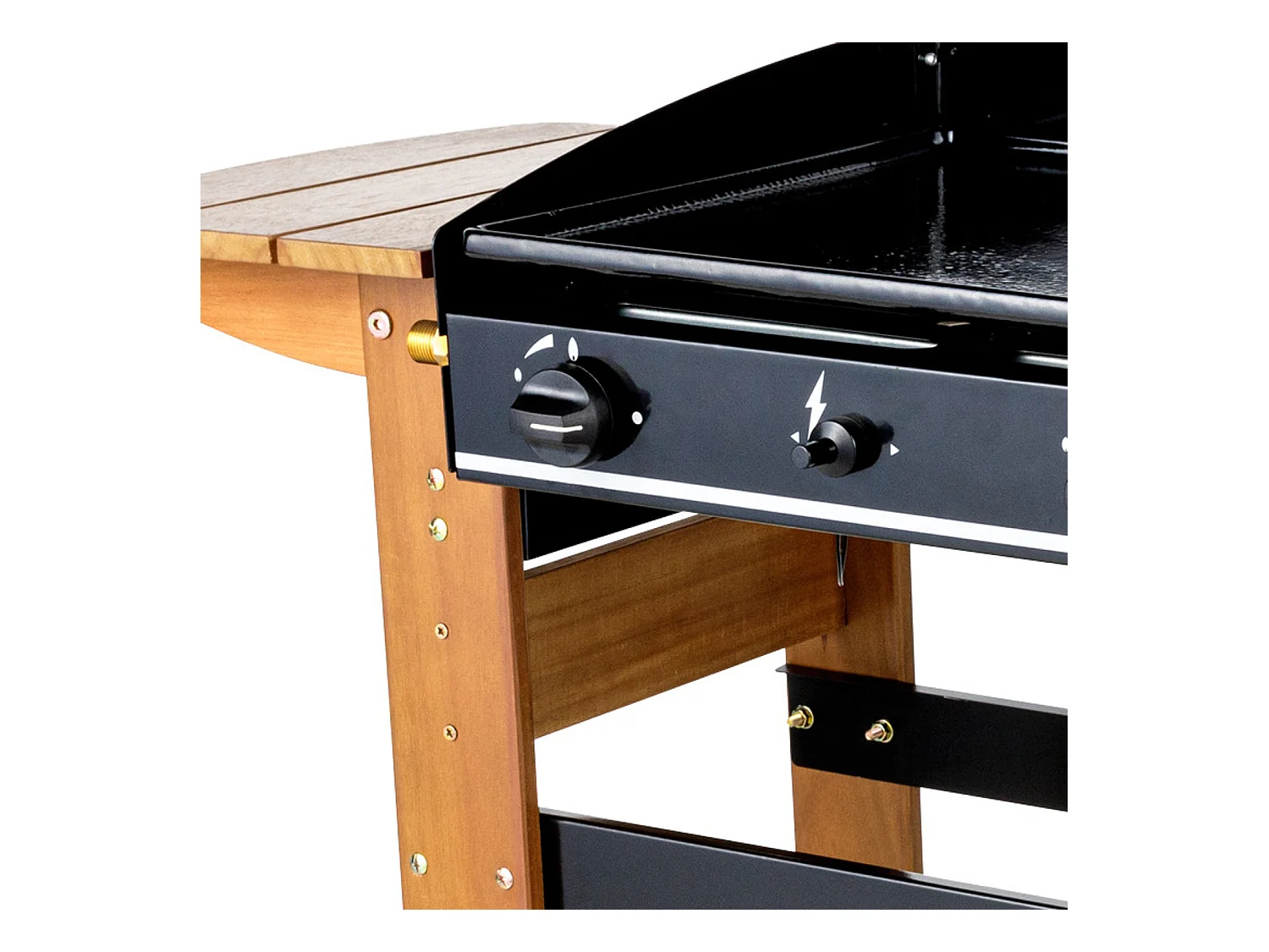 Plancha à gaz ASCAIN 2 feux 6kW - Bois - SOMAGIC