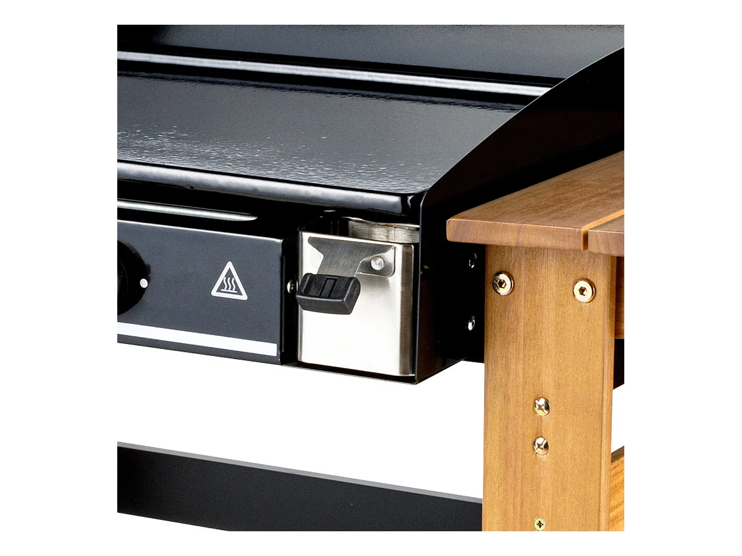 Plancha à gaz ASCAIN 2 feux 6kW - Bois - SOMAGIC