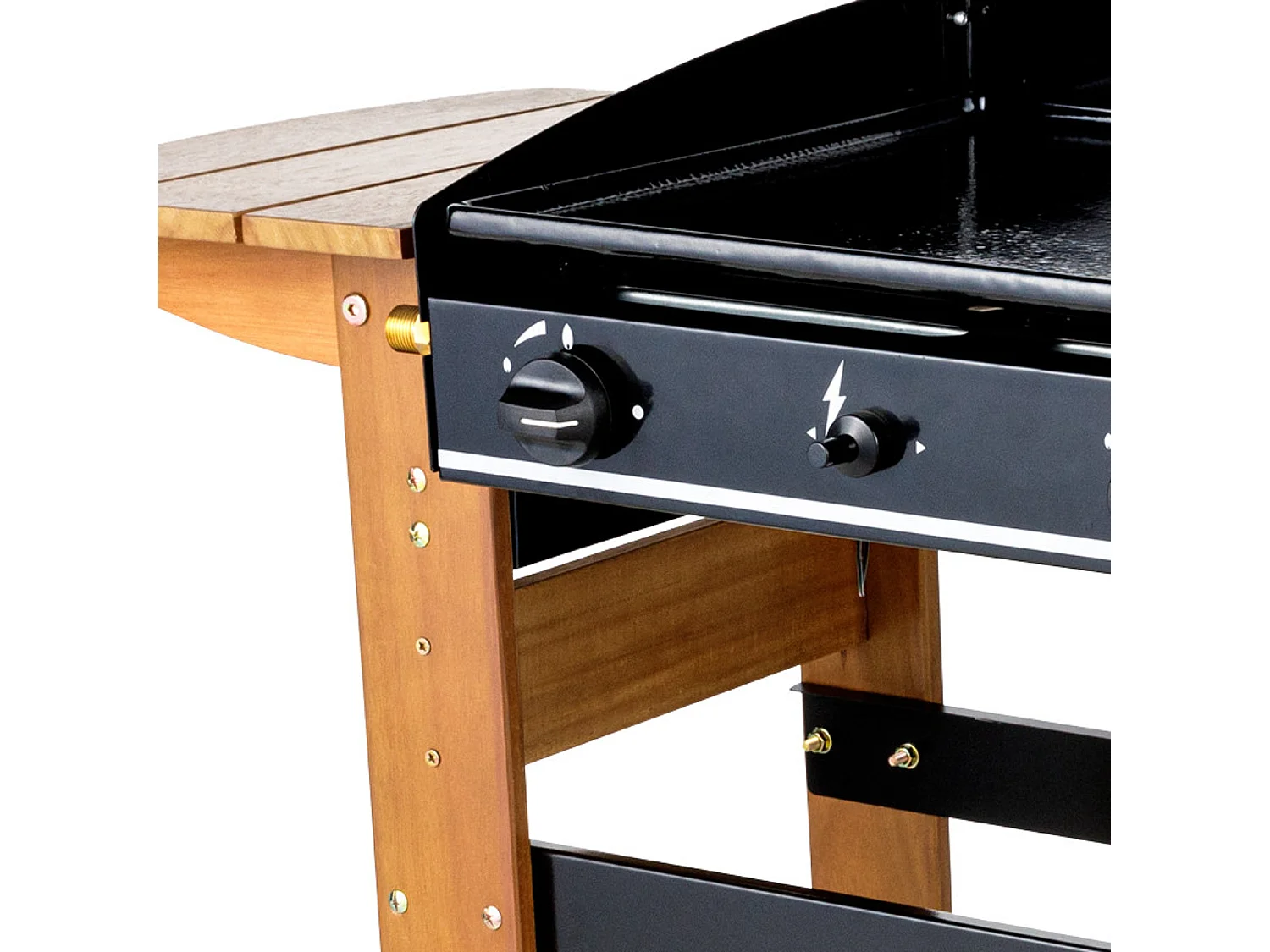 Plancha à gaz ASCAIN 2 feux 6kW - Bois - SOMAGIC