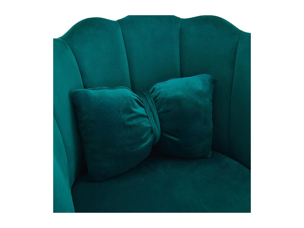 Chaise Lot de 6 rembourrées avec dossier en forme de pétale de pieds en métal doré et de coussins en forme de papillon Vert