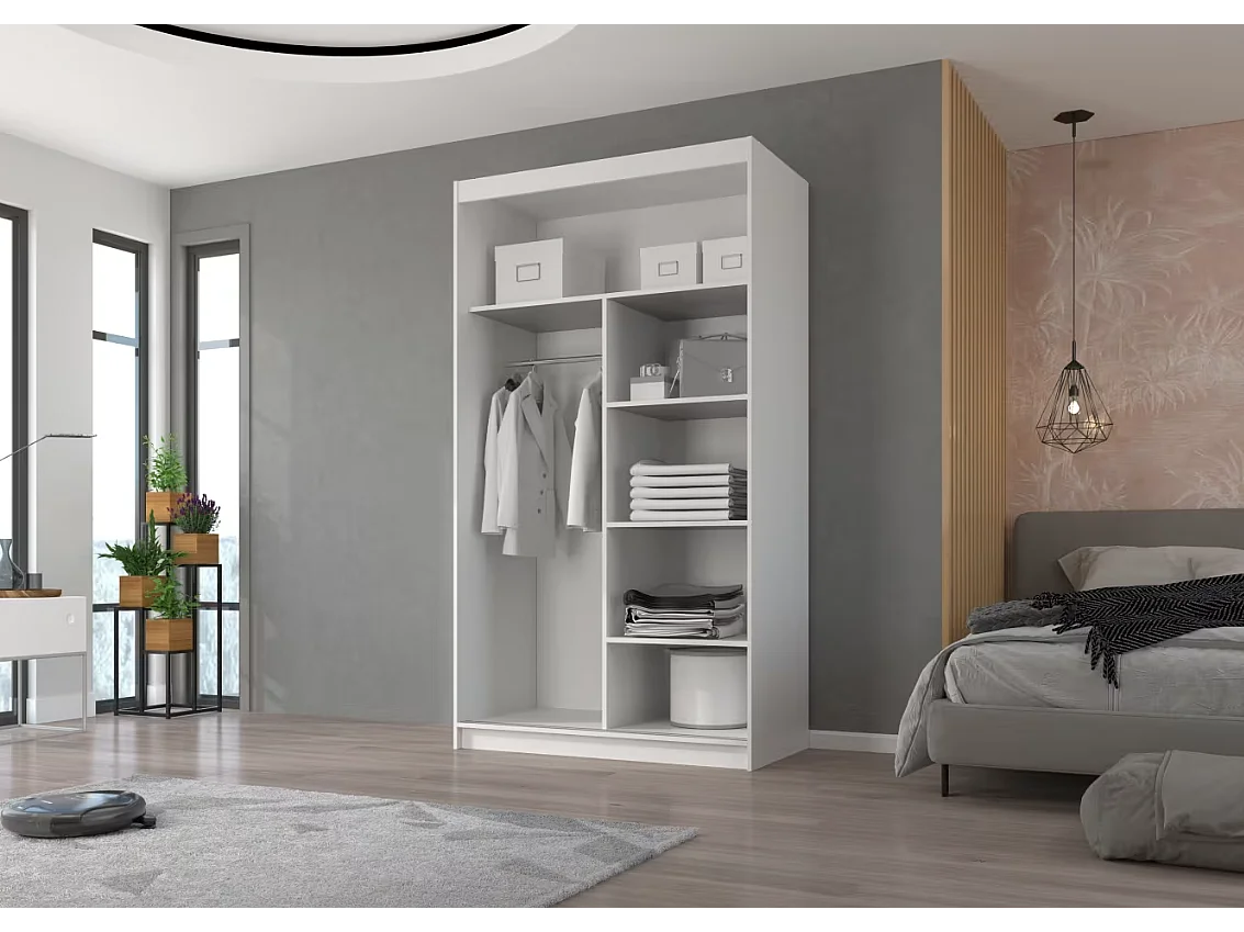 Armoire Etta (120cm)/portes coulissantes/miroir/Sonoma