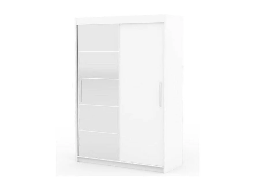 Armadio Etta (150cm)/ante scorrevoli/specchio/Bianco