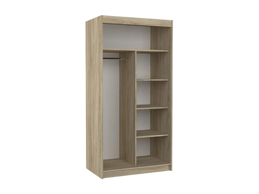 Armoire Dion (100cm)/portes coulissantes/miroir/Noir