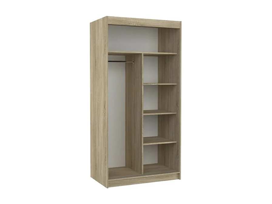Armoire Dion (100cm)/portes coulissantes/miroir/Marron