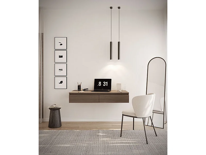 Hängeschreibtisch / Schminktisch mit Schubladen - Nussbaum Wisconsin - 120 cm - BEMMI