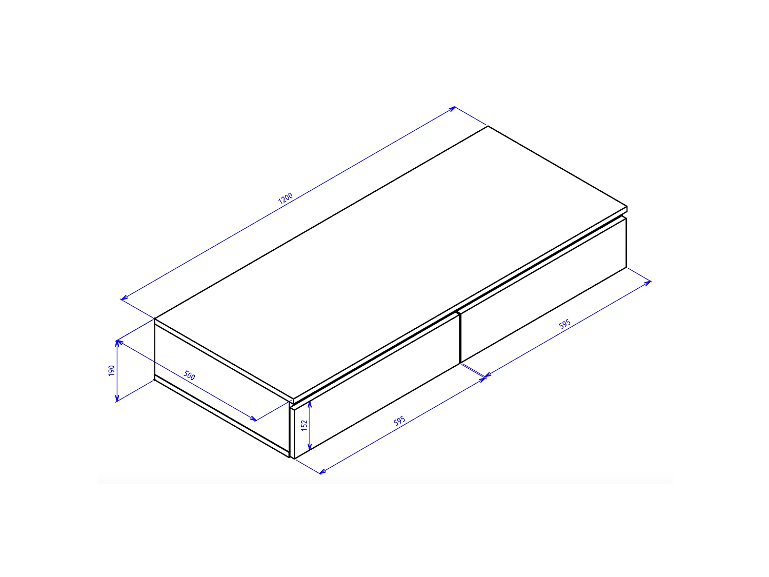 Tocador con scrivania e 2 cassetti -120 cm -bianco -BEMMI