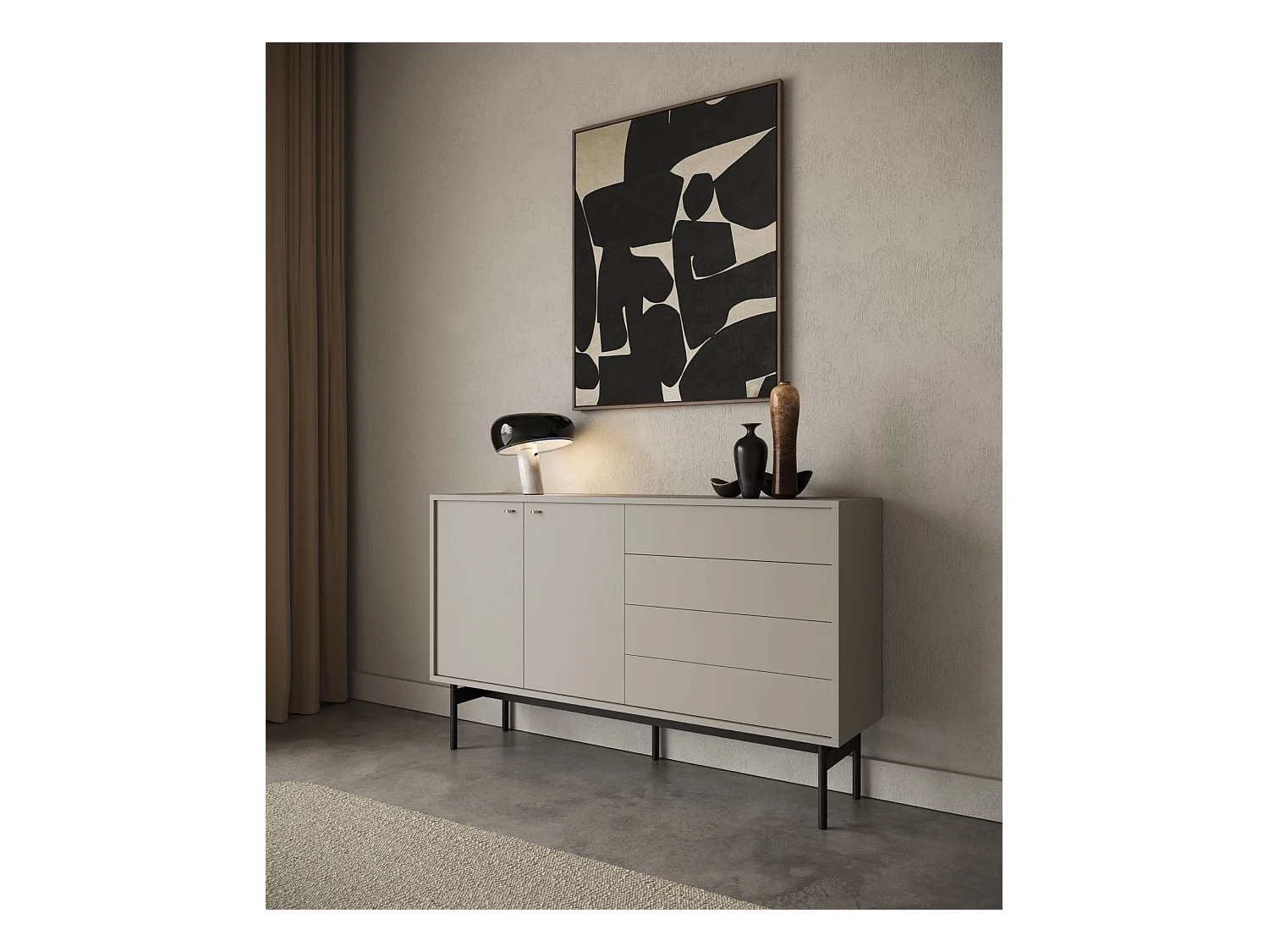 Sideboard mit 4 Schubladen - Greige - 154 cm - OLAR