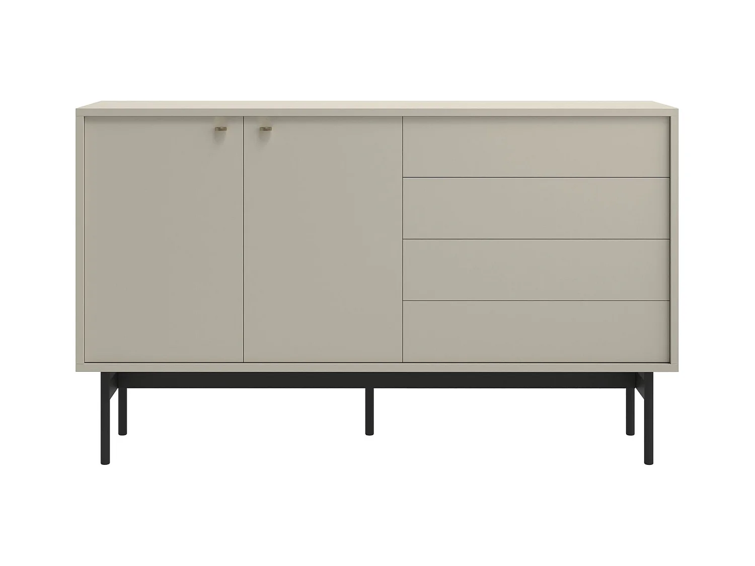 Buffet 2 portes avec 2 tiroirs - 154cm - grège - OLAR