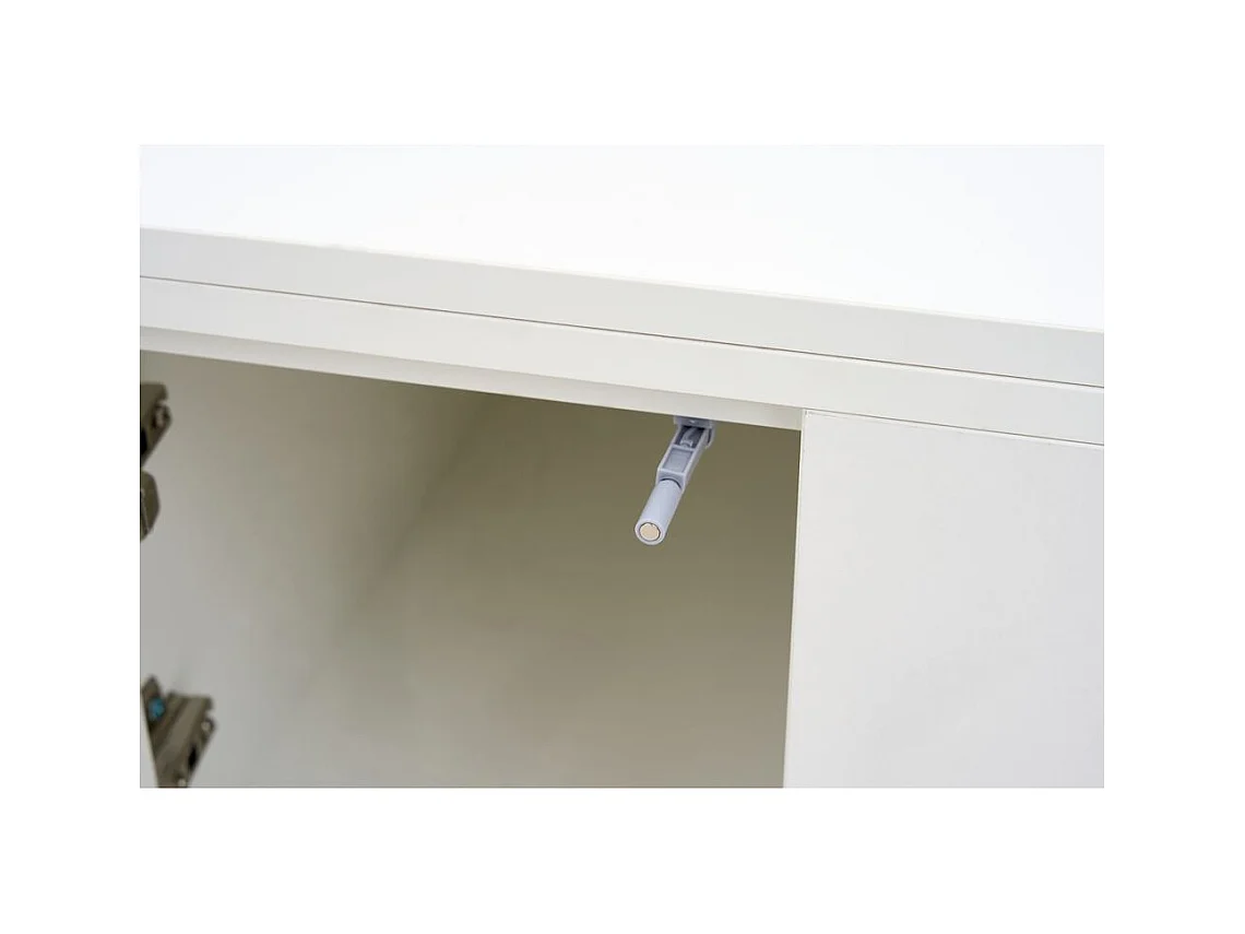 Table basse avec mécanisme de levage moderne double espace de rangement caché blanc