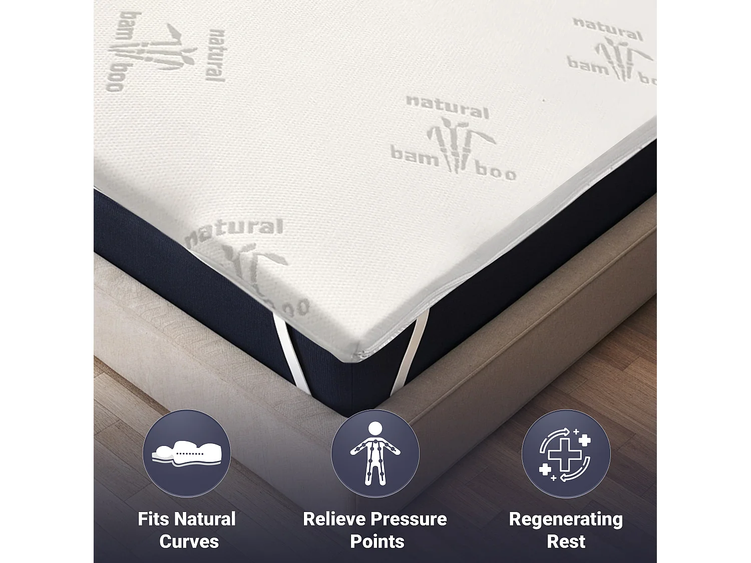 The White Stone Topper 160 x 190 cm | Correcteur de Matelas Ergonomique | Rembourrage en Ouate Soft | Hauteur 5 cm | Tissu Respirant, Antiallergique