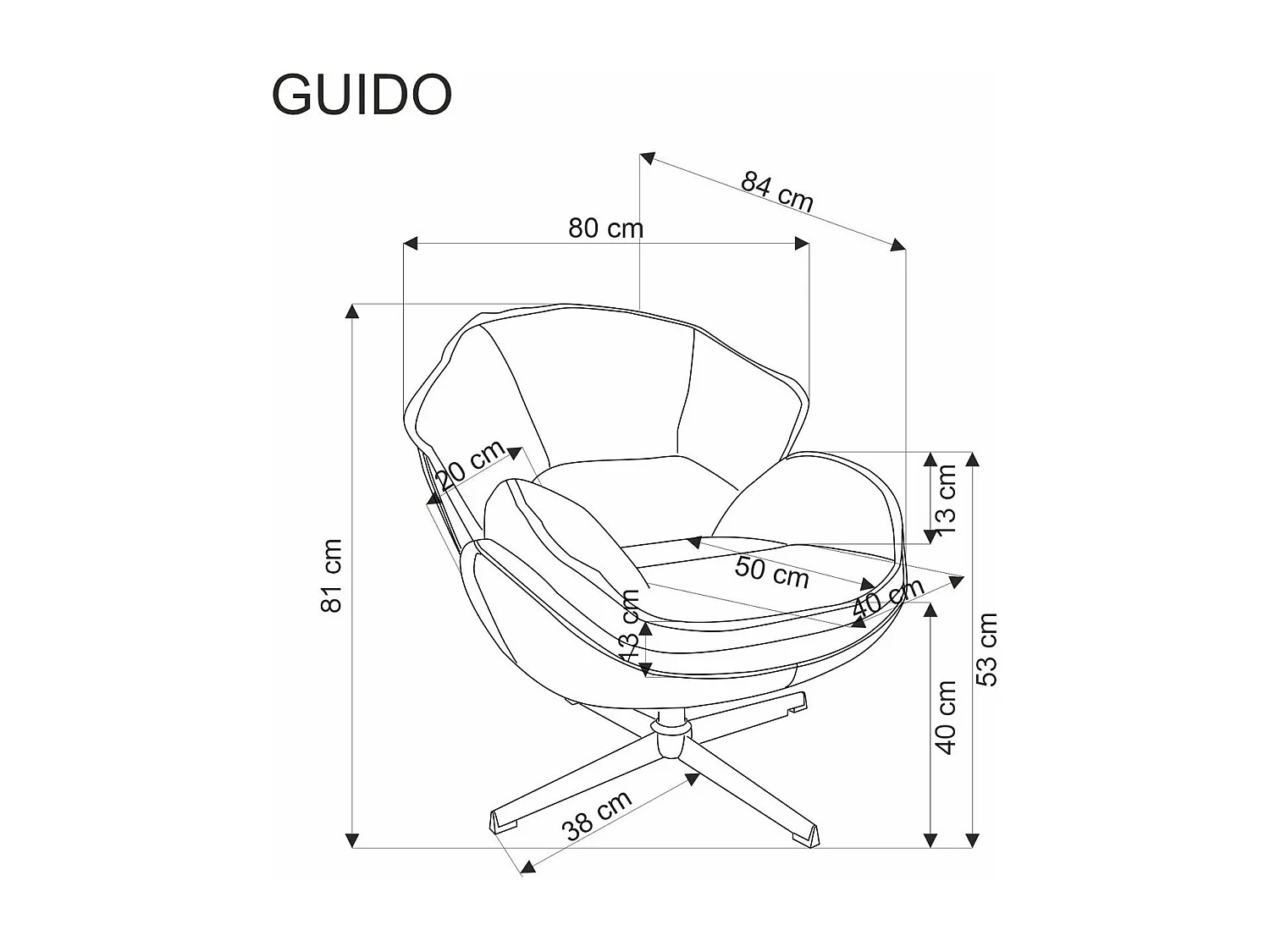 Sessel Guido/Stoffbezug/Orange