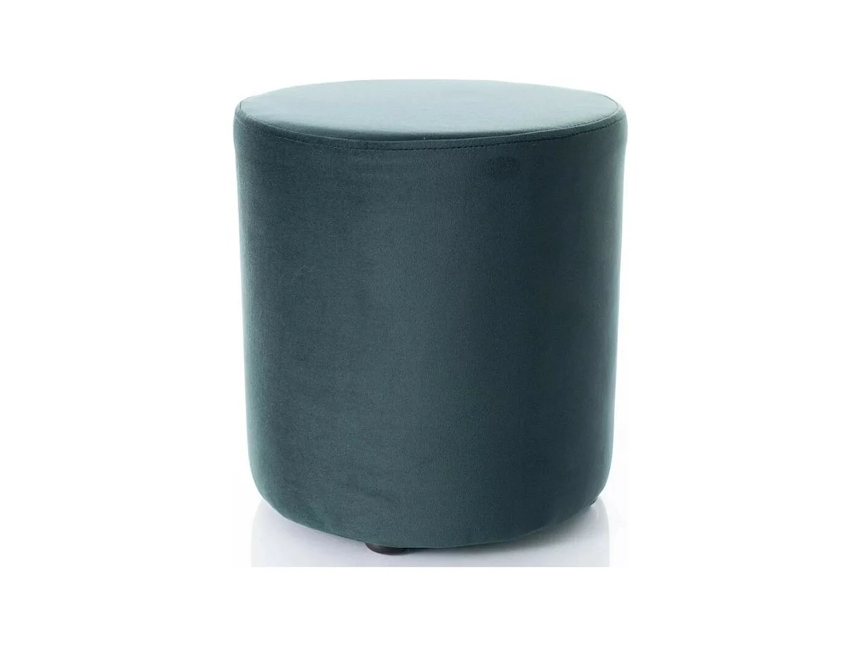 Pouf rond en velours 33 x 36 cm vert DELTA