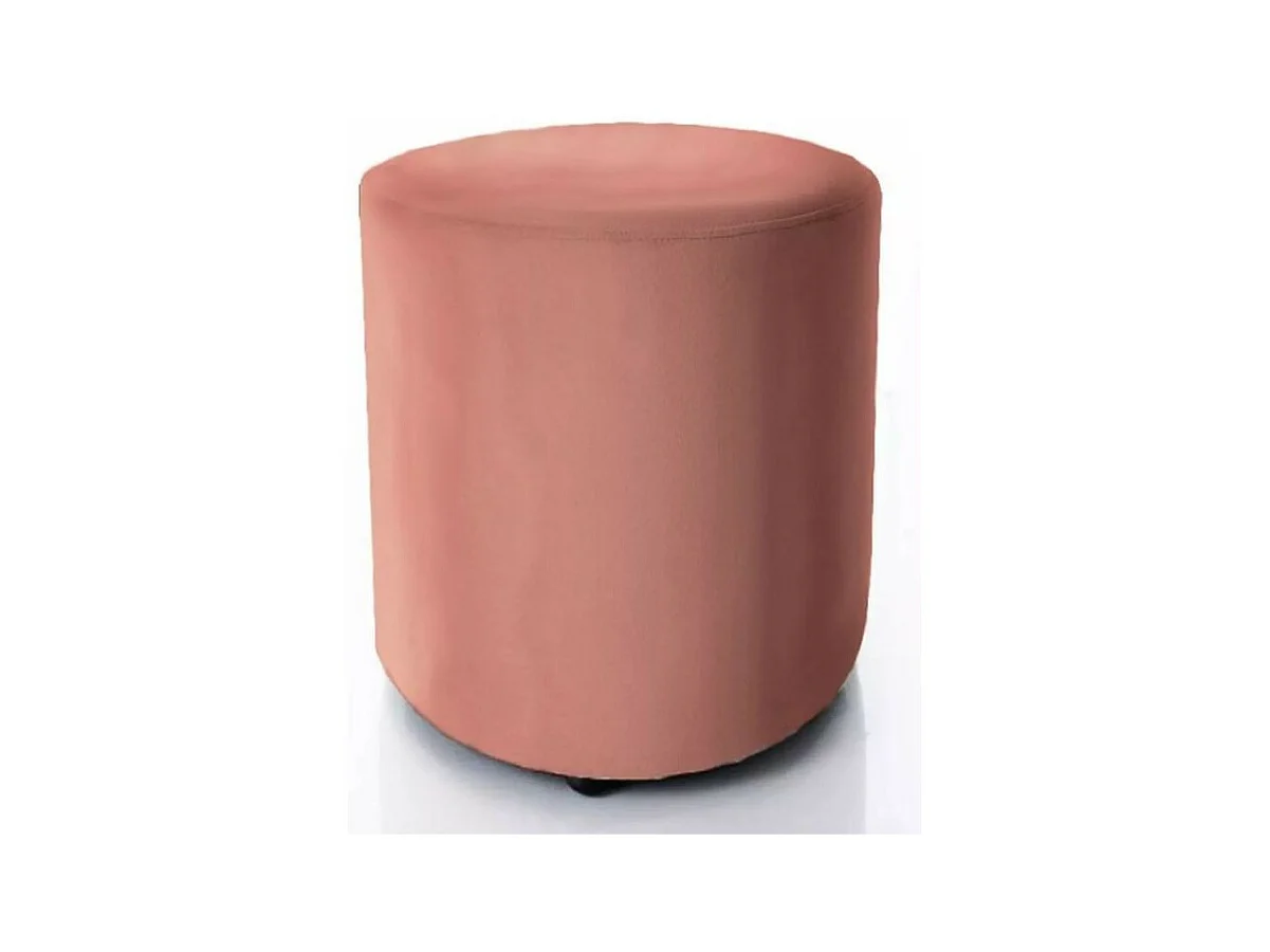 Pouf rond en velours 33 x 36 cm rose antique DELTA