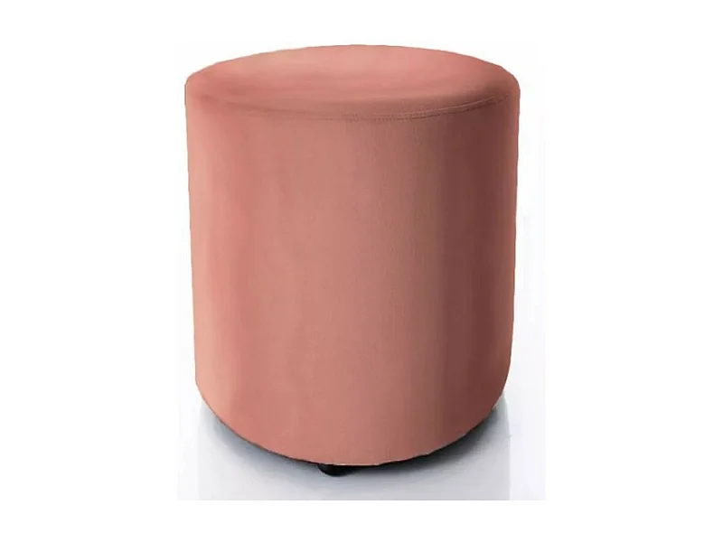 Pouf rond en velours 33 x 36 cm rose antique DELTA