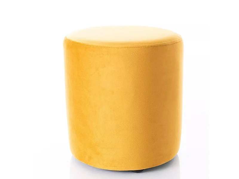Puff redondo de terciopelo 33 x 36 cm curry DELTA
