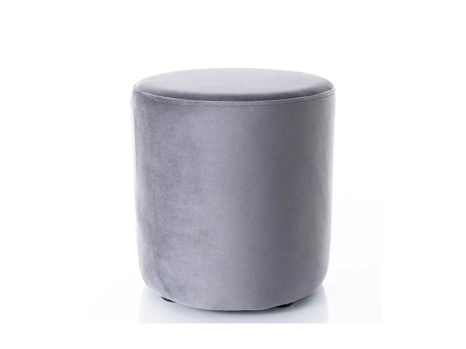 Pouf rond en velours 33 x 36 cm gris foncé DELTA