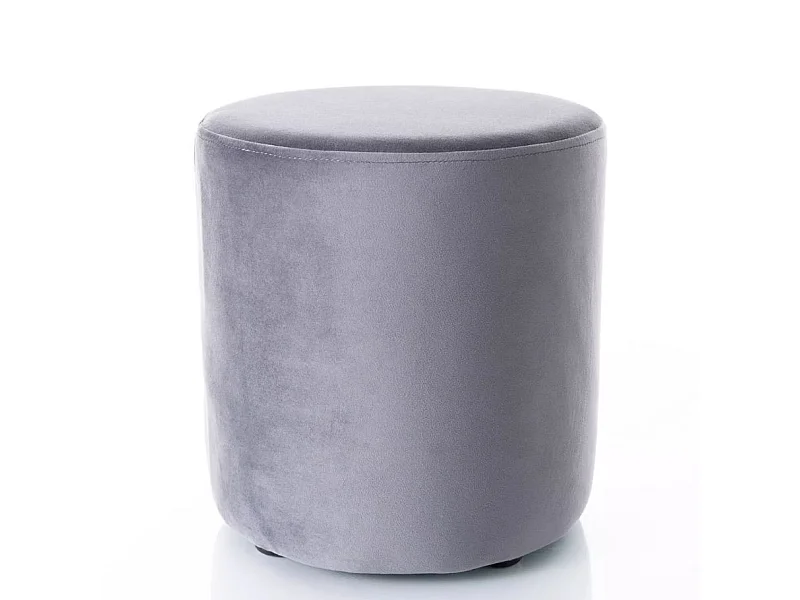 Pouf rond en velours 33 x 36 cm gris foncé DELTA