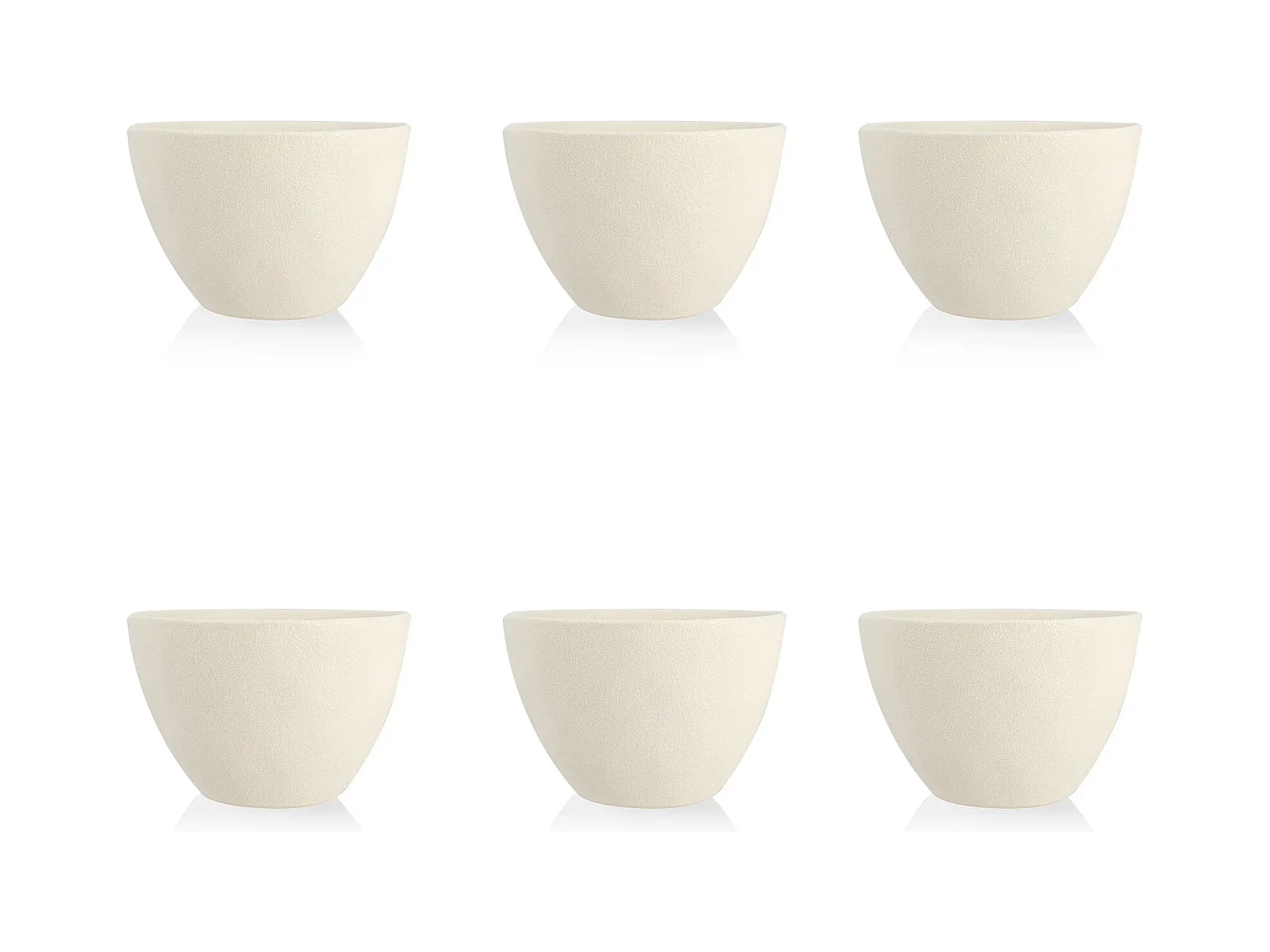 Ogo Living - Lot De 6 Bols Snowstack 865ml 15.5cm En Gres Blanc Mat