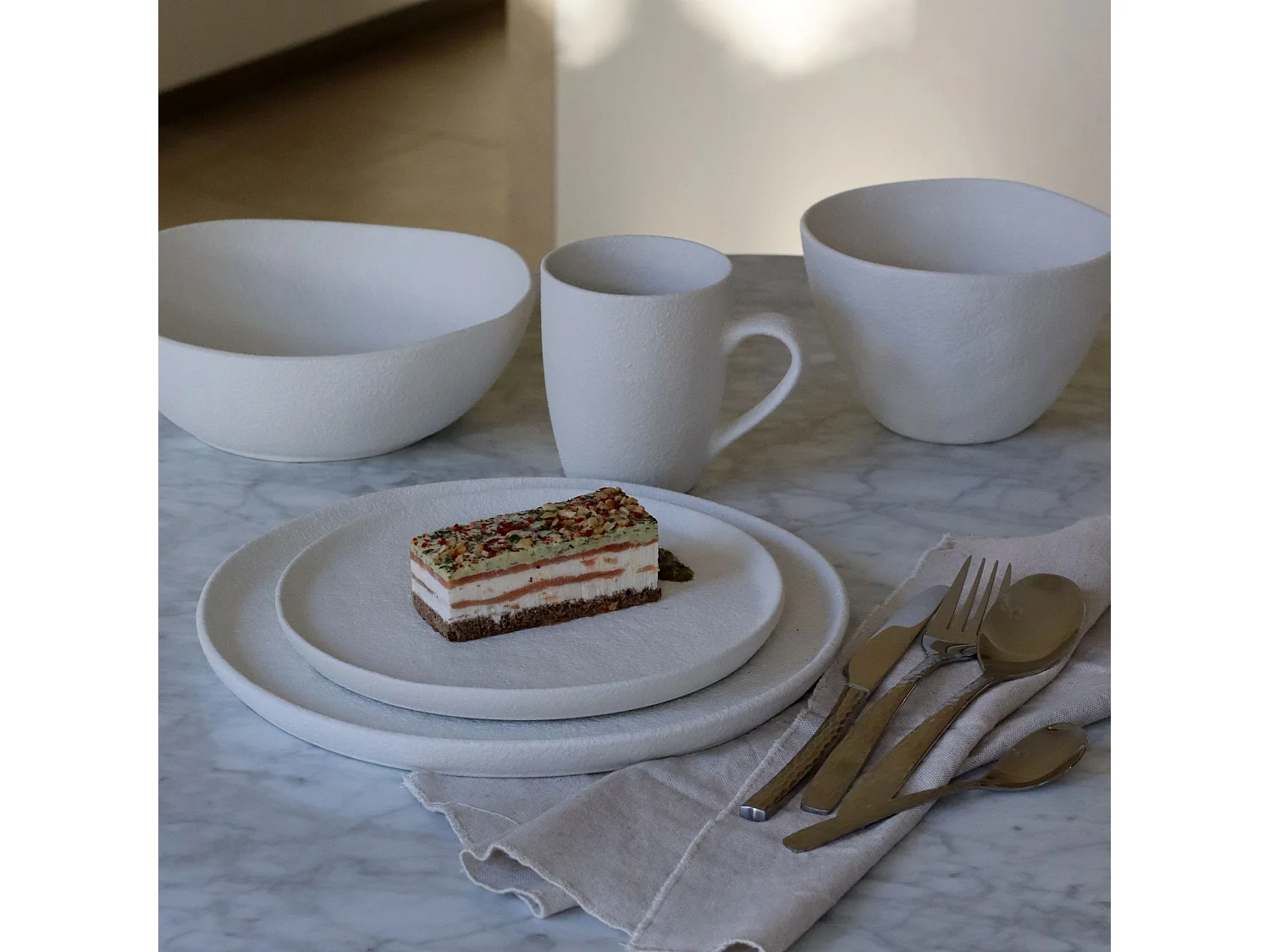 Ogo Living - Lot De 6 Bols Snowstack 865ml 15.5cm En Gres Blanc Mat