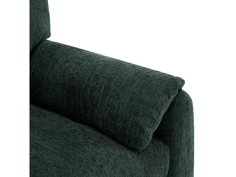 Fauteuil tissu chenille canapé une place chaise de détente convient pour le salon et la chambre à coucher vert