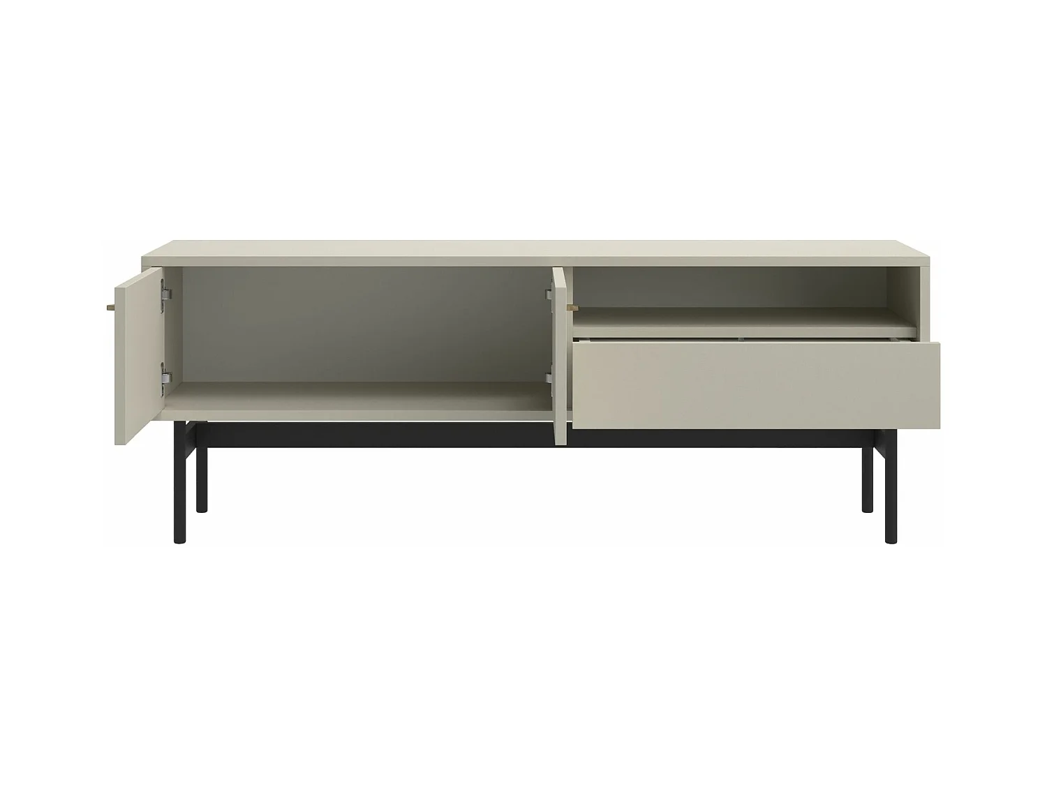 Mobile TV con 2 ante e cassetto - 154 cm - greige -OLAR