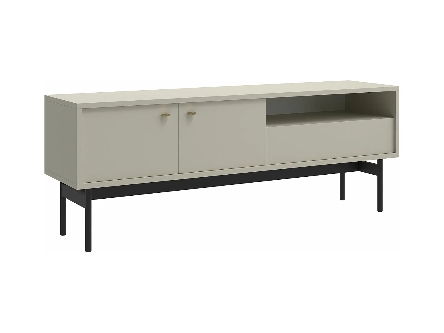 Mobile TV con 2 ante e cassetto - 154 cm - greige -OLAR