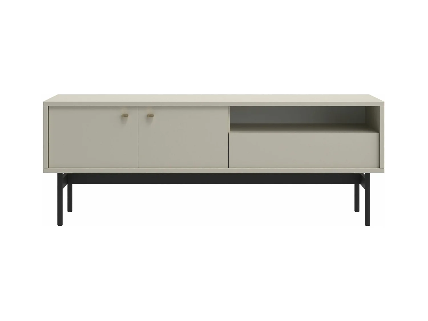 Mobile TV con 2 ante e cassetto - 154 cm - greige -OLAR