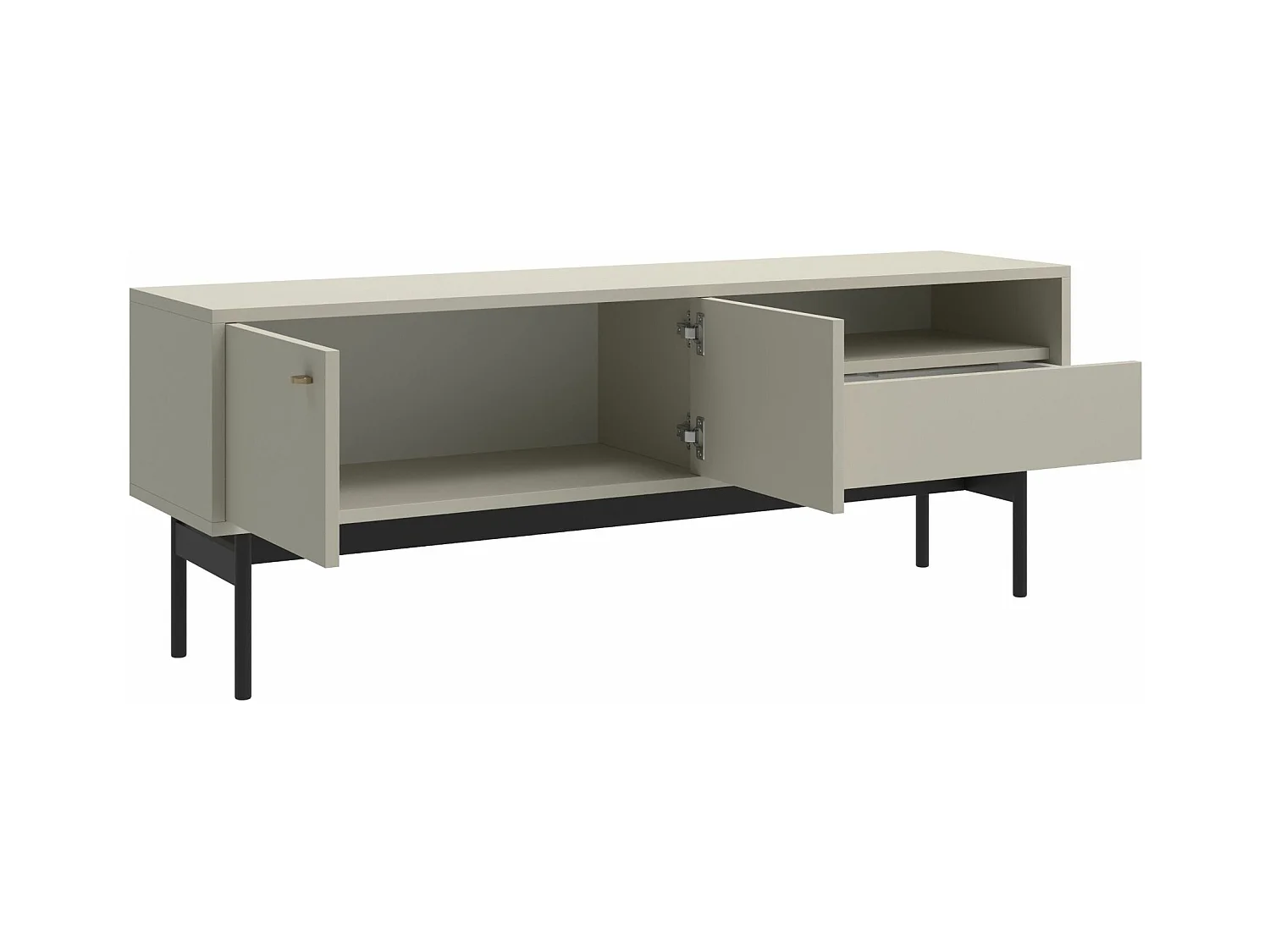 Mobile TV con 2 ante e cassetto - 154 cm - greige -OLAR