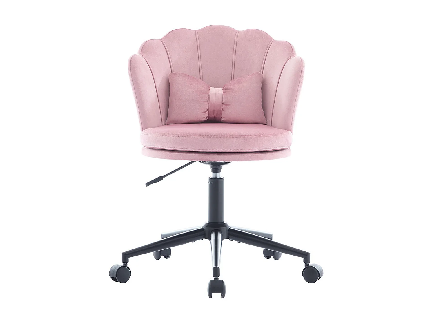 Chaise de bureau en forme de pétale coussin lombaire en forme de papillon réglable en hauteur coussin d'assise moelleux rose