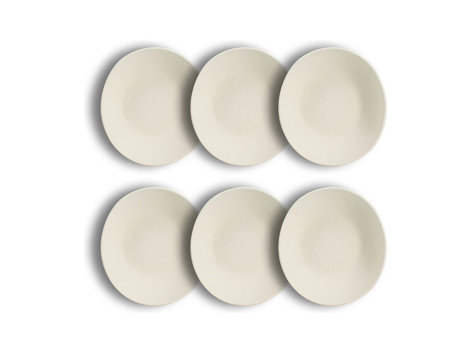 Ogo Living - Lot De 6 Assiettes Creuses Snowstack 21cm En Gres Blanc Mat