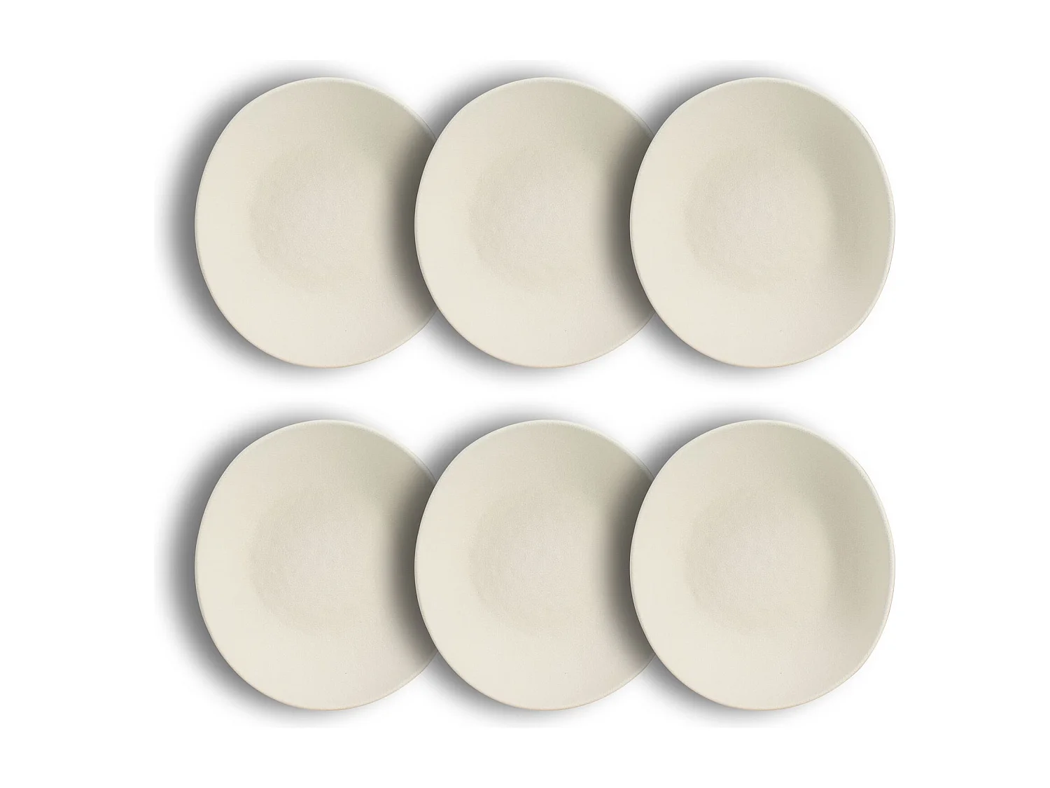 Ogo Living - Lot De 6 Assiettes Creuses Snowstack 21cm En Gres Blanc Mat