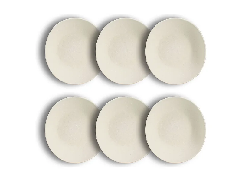 Ogo Living - Lot De 6 Assiettes Creuses Snowstack 21cm En Gres Blanc Mat